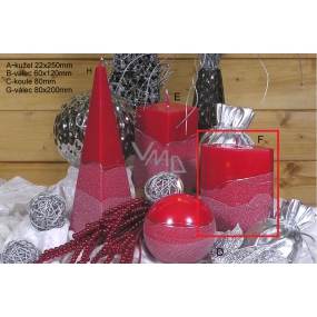Lima Artic candle red ellipse 110 x 125 mm 1 piece