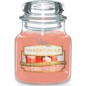 Yankee Candle White Strawberry Bellini - White strawberry cocktail scented candle Classic small glass 104 g