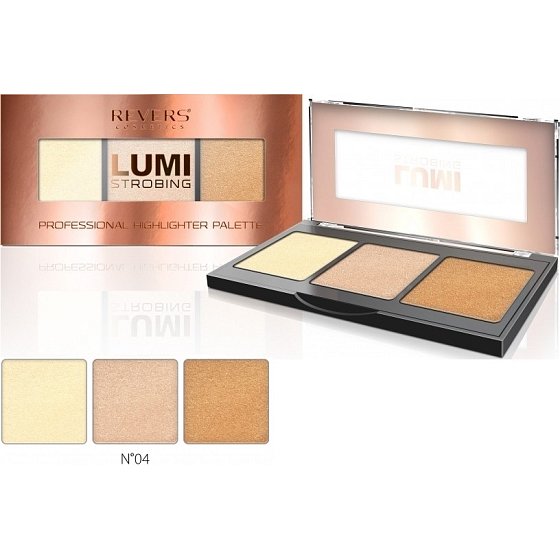 Revers Lumi Strobing Professional Highlighter Palette palette of brighteners 04 12.5 g