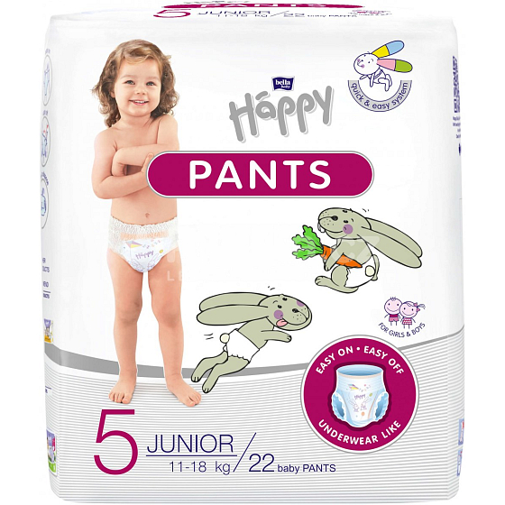 Bella Happy Pants 5 Junior 11-18 kg pull-on diaper panties for children 22 pieces + memory