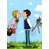 Nekupto Easter Bag Girl and Boy 380 x 450 mm 002 NFV