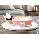 WoodWick Melon & Pink Quartz - Watermelon and pink quartz scented candle with wooden wide wick and glass ship lid 453 g