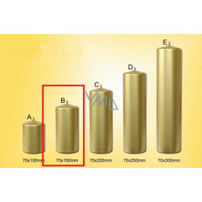 Lima Candle smooth metal gold cylinder 70 x 150 mm 1 piece