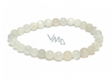 Moonstone grey bracelet elastic natural stone, ball 6 mm / 16 - 17 cm, stone of destiny