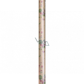Nekupto Gift wrapping paper 70 x 150 cm Natural with meadow flowers
