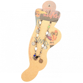 Albi Leg jewellery Stars and flowers with coloured rhinestones 1 piece