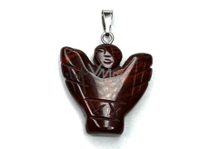 Jasper Angel, angel wings pendant natural stone hand cut 25 x 21 x 5 mm, stone of positive energy