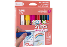 Apli Color Sticks Window colours for glass 6 x 6 pieces, set