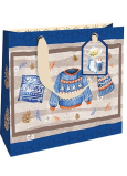 Nekupto Gift paper bag luxury 18 x 16 cm Christmas sweater