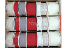 Ditipo Christmas fabric ribbon Nordic jute light beige 2 m x 40 mm