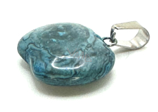 Chrysocolla Apple of Knowledge pendant natural stone 1,5 cm, King Solomon stone