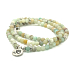 108 Mala Amazonite + Om symbol necklace prayer jewel flexible, natural stone 6 mm