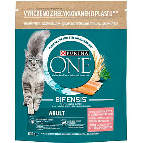 Purina One Adult cat food with salmon and whole grains, 800 g
