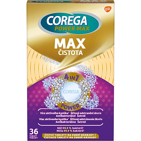 Corega Power Max Max Clean Tablets for Dentures, 36 pcs