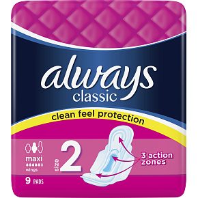 Always Classic Maxi women's pads, 9 pcs