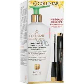 Collistar Anticellulite Thermal Cream thermal cream against cellulite 400 ml + Design mascara black 11 ml, cosmetic set