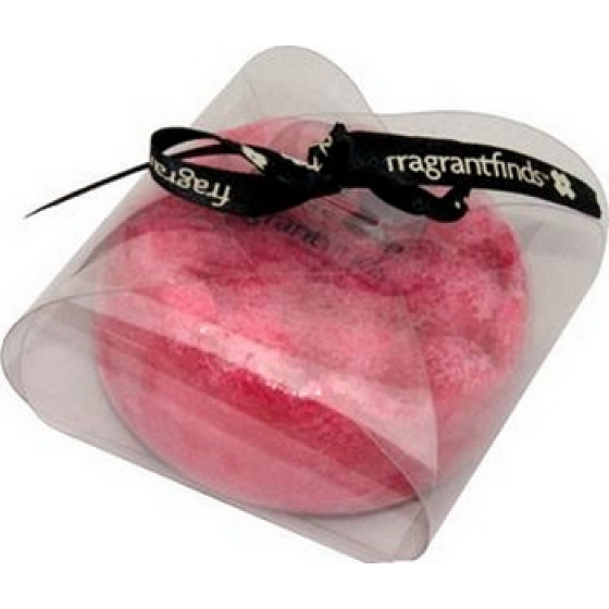 Fragrant Raspberry Glycerin Massage Soap with a Sponge Filled with the Scent of Fresh Raspberries in Burgundy Color 200 g