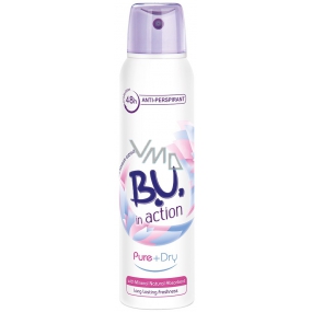 BU In Action Pure + Dry antiperspirant deodorant spray for women 150 ml
