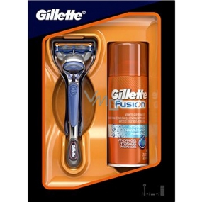 Gillette Fusion razor + 75 ml moisturizing shaving gel, cosmetic set for men