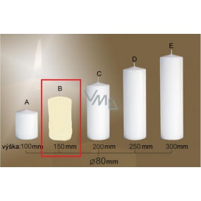 Lima Gastro smooth candle ivory cylinder 80 x 150 mm 1 piece