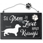 Nekupto Pets wooden sign Dachshund 155 x 98 x 5 mm