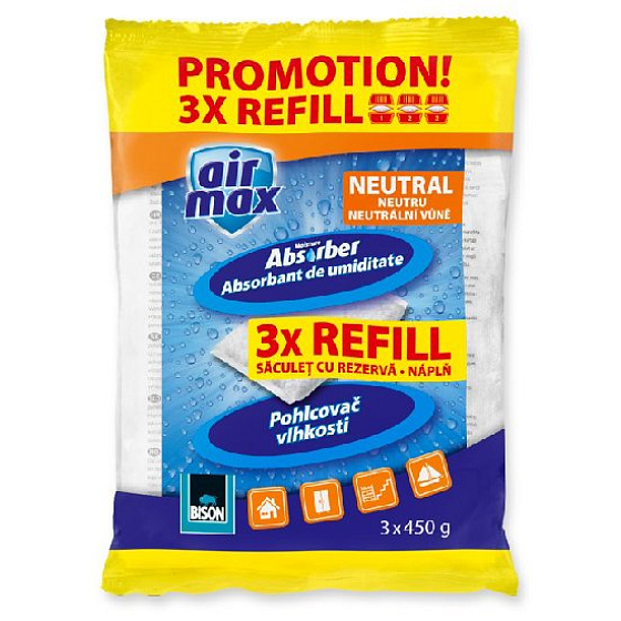 Bison Air Max Neutral moisture absorber refill granulate 3 x 450 g
