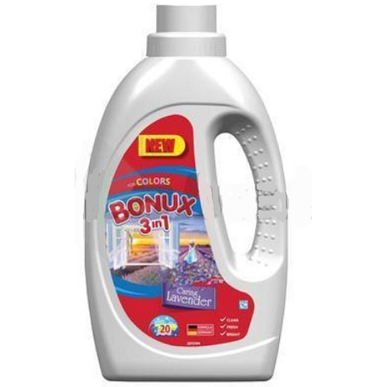 Bonux Color Caring Lavender 3in1 Liquid Laundry Detergent for Colored Clothes 20 Loads 1.1 L