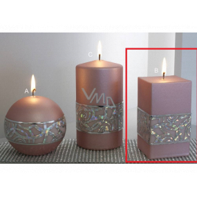 Lima Hologram candle pink prism 65 x 120 mm 1 piece