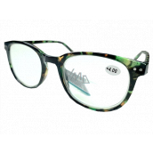 Berkeley Reading glasses +4.0 plastic tabby green-brown 1 piece MC2198