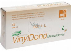 Dona Vinyldona powder-free vinyl gloves, size L 100 pcs in box