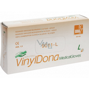 Dona Vinyldona powder-free vinyl gloves, size L 100 pcs in box