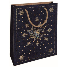 Nekupto Gift kraft bag 25 x 8 x 19 cm Christmas blue star