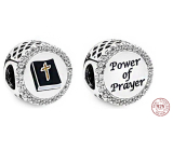 Charm Sterling silver 925 Religious charms power of prayer, bead for bracelet