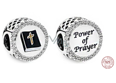Charm Sterling silver 925 Religious charms power of prayer, bead for bracelet