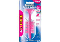 Super-Max Kwik3 System disposable 3-blade razor + 4 replacement heads for women