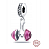 Sterling silver 925 Gymnastics barbell, sport bracelet pendant