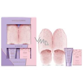Baylis & Harding Jojoba and Vanilla foot cream 140 ml + foot bath crystals 100 g + slippers, cosmetic set for women