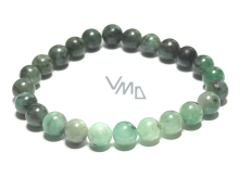 Emerald bracelet elastic natural stone, ball 8 mm / 16 - 17 cm, royal stone