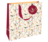 Nekupto Luxury paper gift bag 23 x 23 x 10 cm Birds