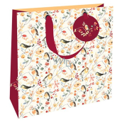 Nekupto Luxury paper gift bag 23 x 23 x 10 cm Birds