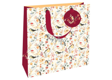 Nekupto Luxury paper gift bag 23 x 23 x 10 cm Birds