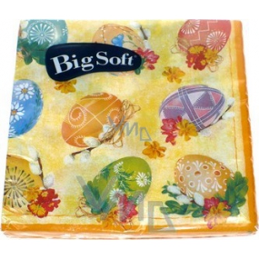 Big Soft Paper Napkins 2 ply 33 x 33 cm 20 pieces Easter yellow eggs