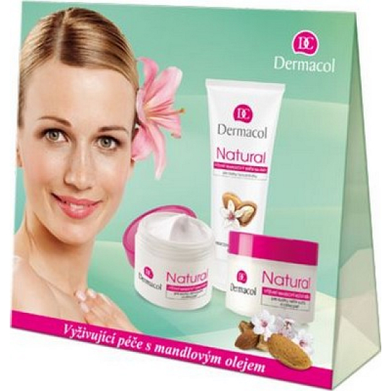 Dermacol Natural Nourishing almond day cream 50 ml + night cream 50 ml + hand cream 100 ml, cosmetic set