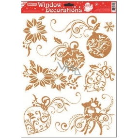 Window foil without glue multiple motifs with gold glitter 3. room 42 x 30 cm