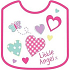 First Steps Little bib double layer cotton + Peva pink 21 x 25 cm Angel