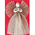 Burlap angel, wide skirt brown 34 cm