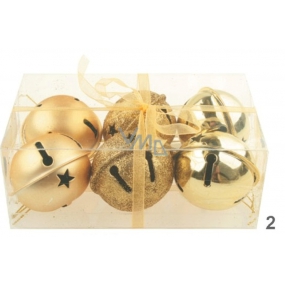 Gold bells in a box of 5 cm 6 pieces