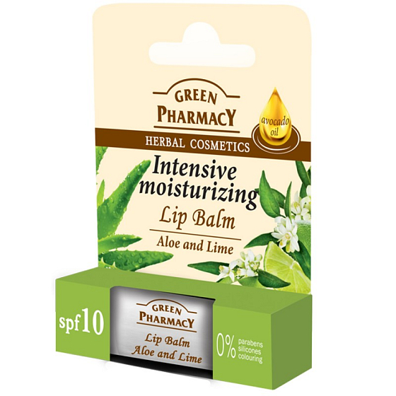 Green Pharmacy Aloe Vera and Lime Moisturizing Lip Balm 3.6 g