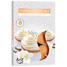 Bispol Aura Vanilla Cupcake - Vanilla cupcake scented tea candles 6 pieces