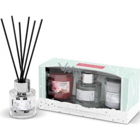 Heart & Home Red apple with star anise soy candle 52 g + Winter fairy tale soy candle 52 g + Winter fairy tale diffuser 40 ml, gift set